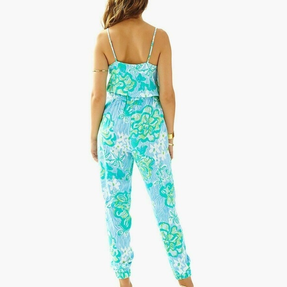 SOLD Lilly Pulitzer Melba Jumpsuit Lagoon - Picture 2 of 8